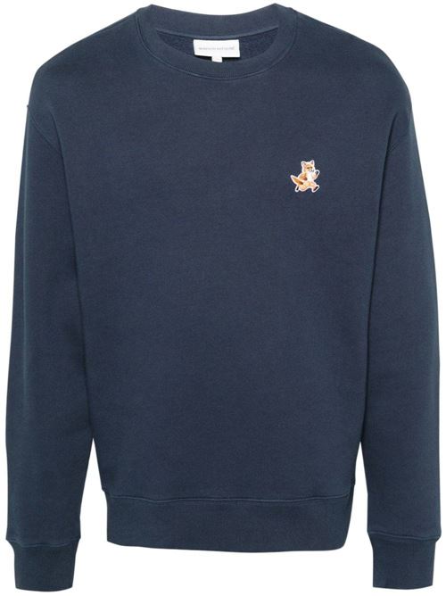 midnight blue cotton jersey sweatshirt MAISON KITSUNE | MM00313KM0307P476